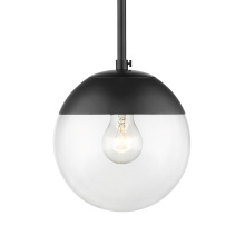 Golden Canada 3219-S BLK-BLK - Golden Lighting Dixon 1-light Pendant in Matte Black and Clear Glass